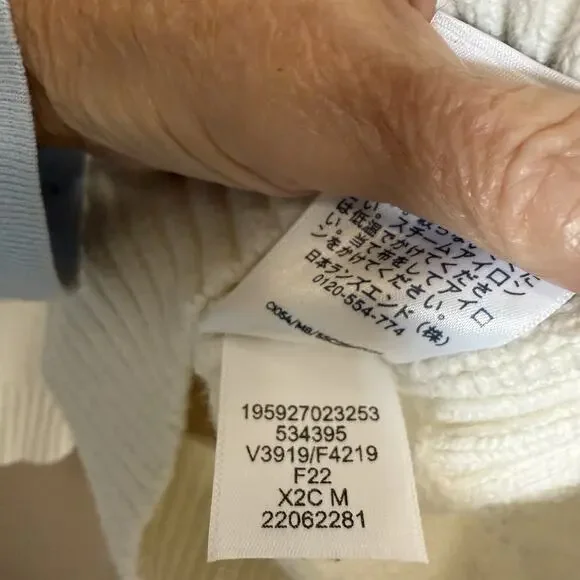 Lands End Sweater-Pullover-Fair Isle Turtleneck-Ivory, Cotton Blend-Medium - Picture 8 of 9